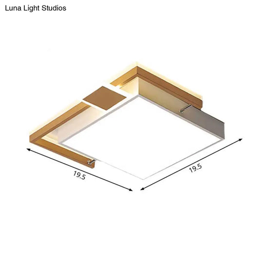 Modernist Black/Gold Led Flush Mount Lamp - 16/19.5/35.5 Wide Iron Ceiling Fixture For Living Room