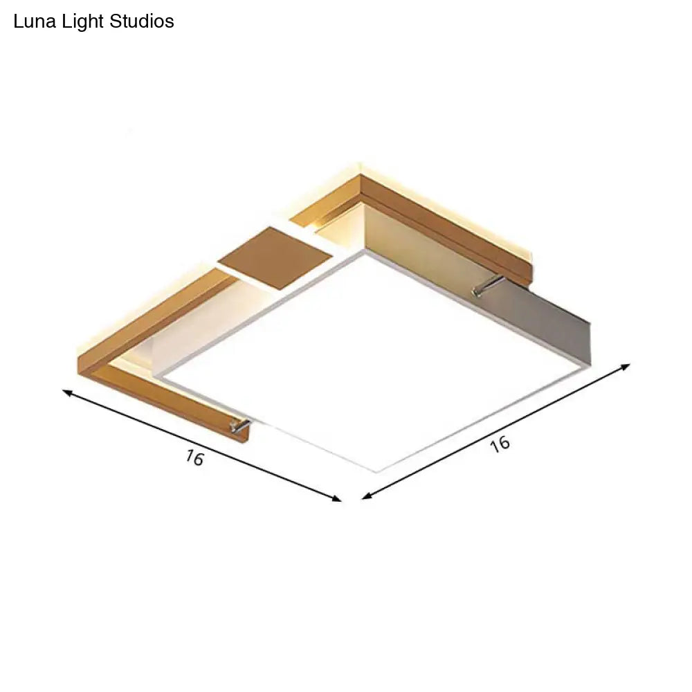 Modernist Black/Gold Led Flush Mount Lamp - 16/19.5/35.5 Wide Iron Ceiling Fixture For Living Room
