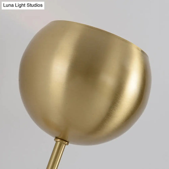 Modernist Brass Wallchiere Sconce With Gold Dome And Pencil Arm - 1-Bulb Light Fixture