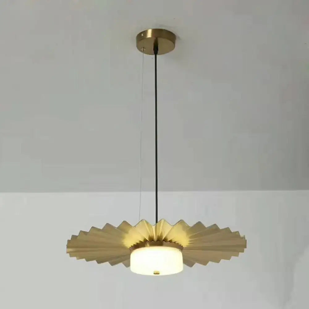 Modernist Circle Metal Hanging Light: Black/Gold Ceiling Lamp For Living Room Gold