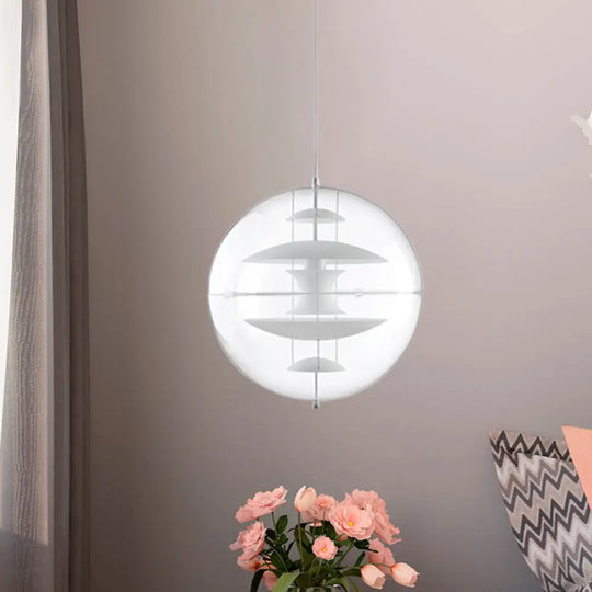 Modernist Clear Acrylic Ball Ceiling Light With Contemporary Disc Deco - White/Gold/Silver White