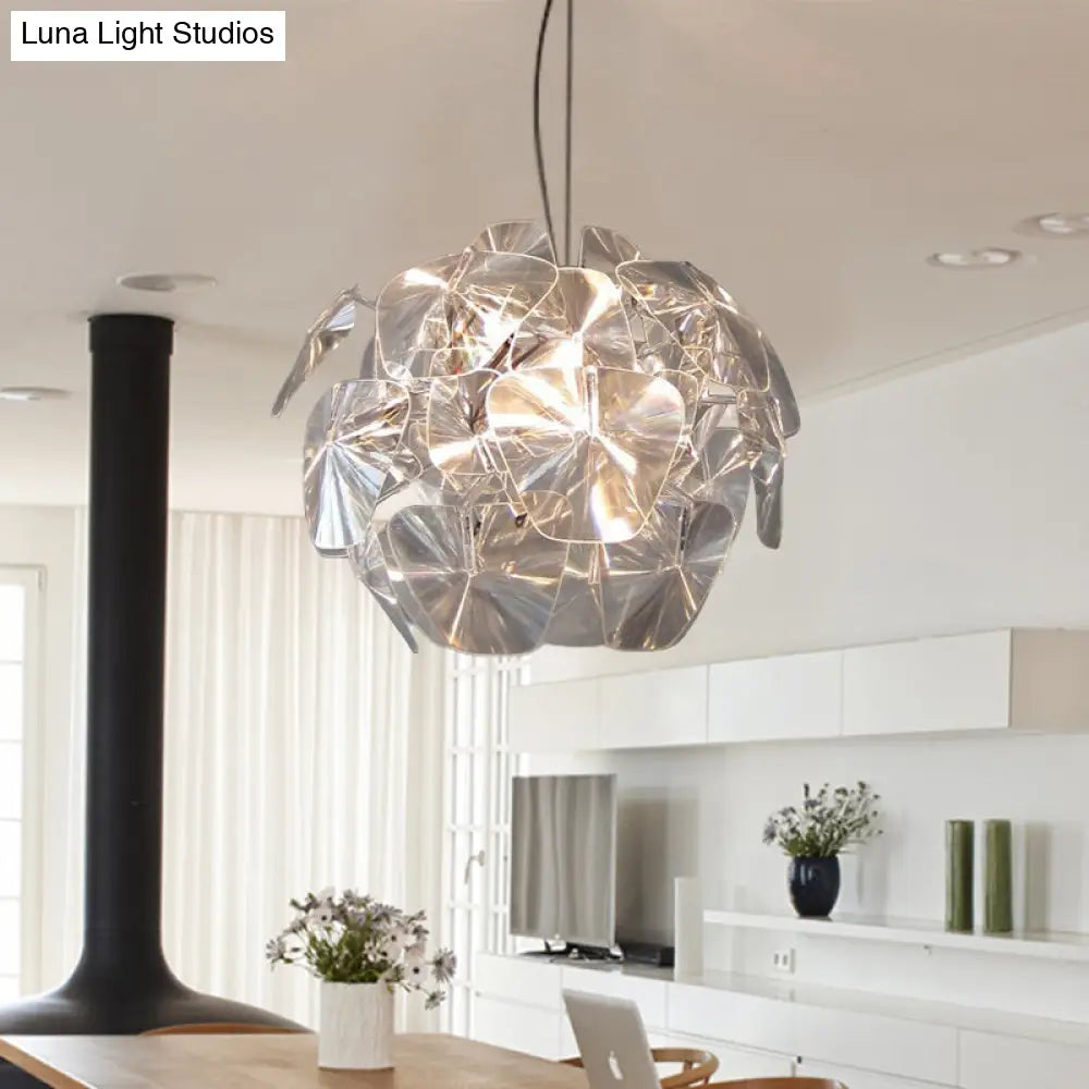 Modern Clear Blossom Ceiling Light With Acrylic Panel Pendant