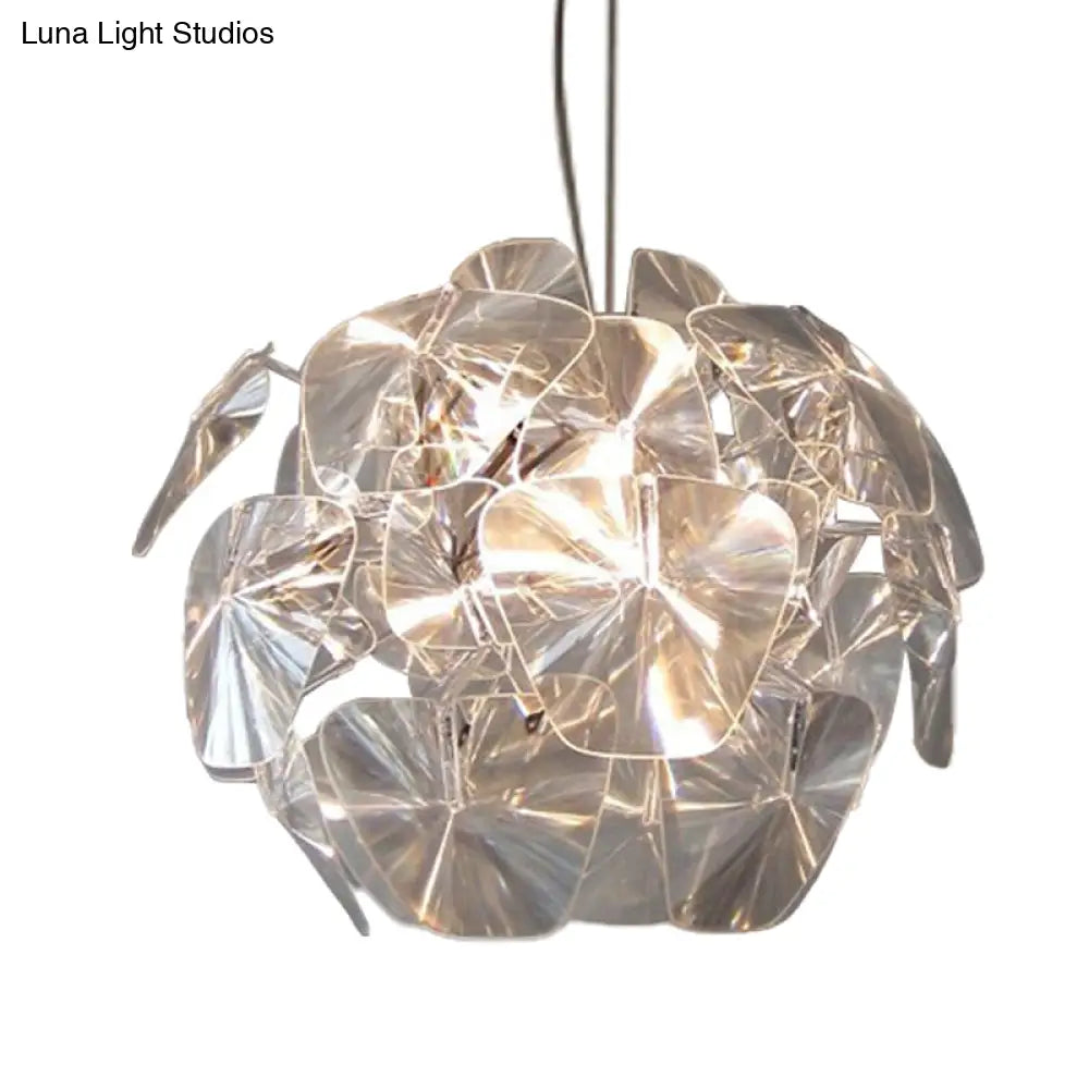 Modernist Clear Blossom Ceiling Pendant Light With Acrylic Panel Suspension