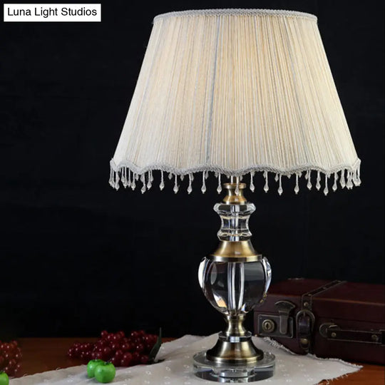 Modernist Clear Crystal Reading Lamp Elegant Urn Shape Grey 14/16 Wide