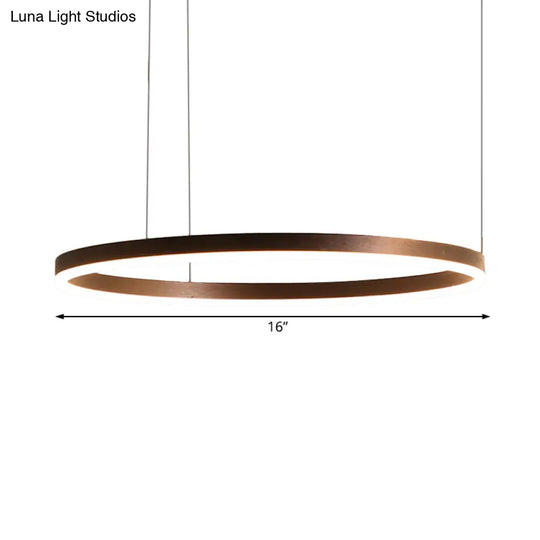 Modernist Coffee Chandelier: White/Warm Led Hanging Ceiling Light Fixture With 1/3/4 Lights Metal