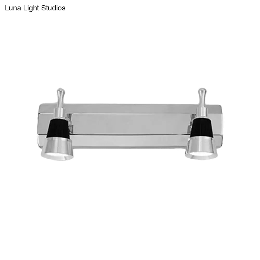 Modernist Cone Vanity Light: 2/3-Light Bathroom Wall Lamp In Aluminum With Warm/White Lighting