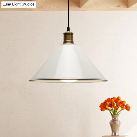 Modern Conical Metal Ceiling Pendant Light In Orange And Yellow/Yellow - 12/14 Width