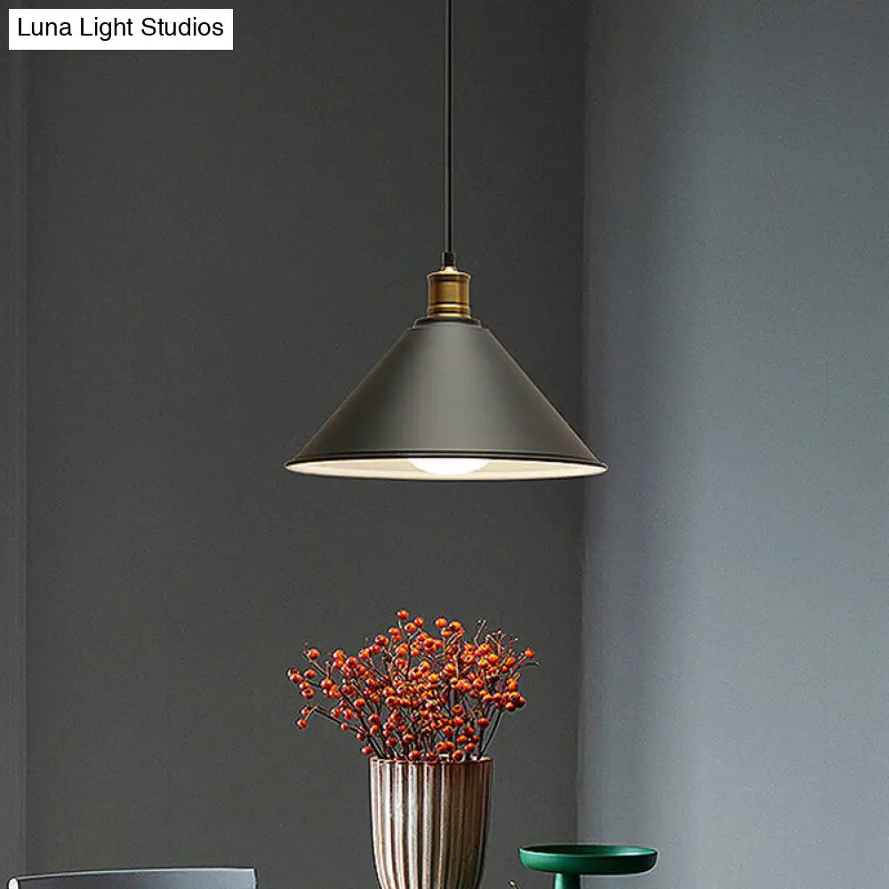 Modern Conical Metal Ceiling Pendant Light In Orange And Yellow/Yellow - 12/14 Width