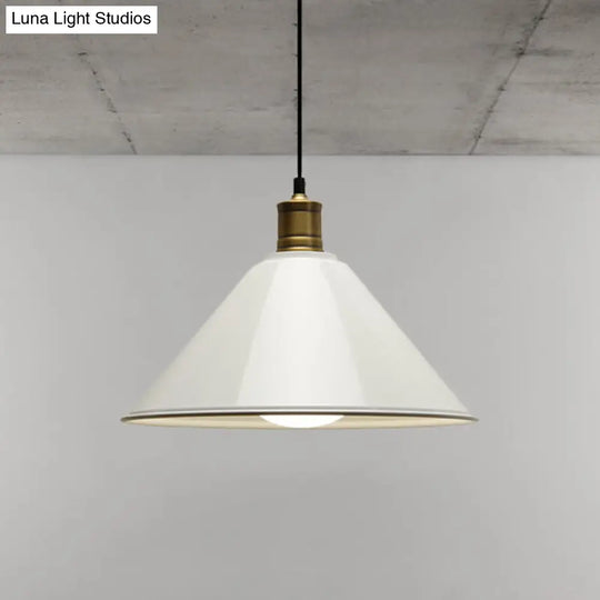 Modern Conical Metal Ceiling Pendant Light In Orange And Yellow/Yellow - 12/14 Width White / 12