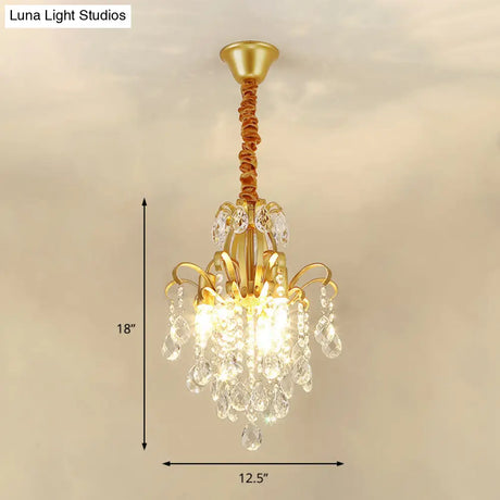 Modernist Crystal Chandelier Pendant Light With 3/6 Heads In Black/Gold - Perfect For Bedroom