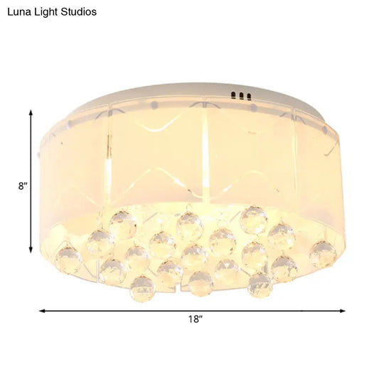 Modernist Crystal Flush Mount Lighting With Multi Lights - 18/19.5 Wide White Led Fixture