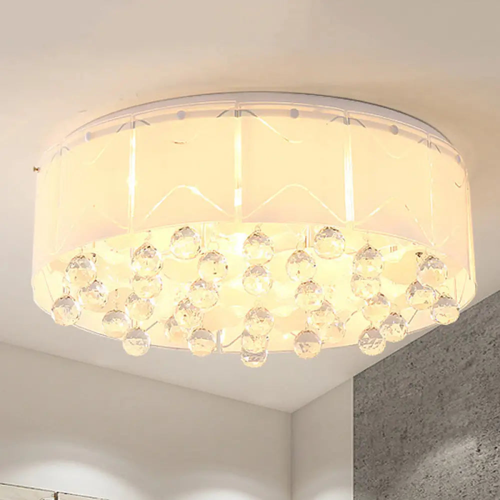 Modernist Crystal Flush Mount Lighting With Multi Lights - 18’/19.5’ Wide White Led Fixture / 19.5’