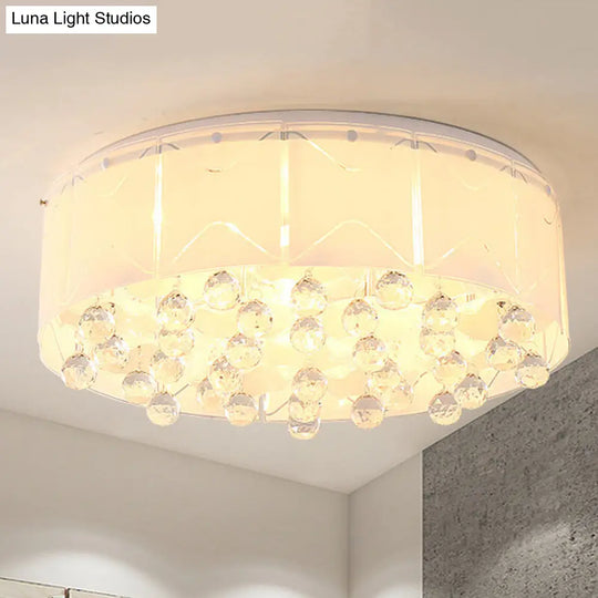 Modernist Crystal Flush Mount Lighting With Multi Lights - 18/19.5 Wide White Led Fixture / 19.5