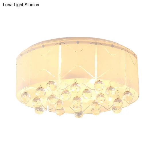 Modernist Crystal Flush Mount Lighting With Multi Lights - 18’/19.5’ Wide White Led Fixture