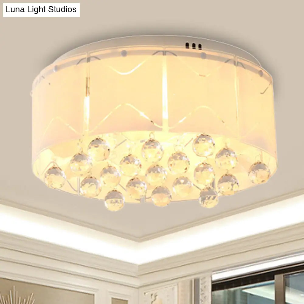 Modernist Crystal Flush Mount Lighting With Multi Lights - 18/19.5 Wide White Led Fixture / 18
