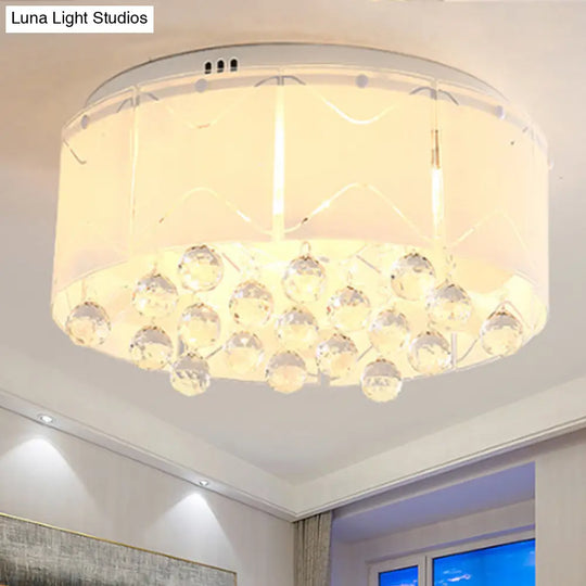 Modernist Crystal Flush Mount Lighting With Multi Lights - 18’/19.5’ Wide White Led Fixture