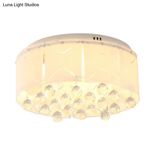 Modernist Crystal Flush Mount Lighting With Multi Lights - 18/19.5 Wide White Led Fixture