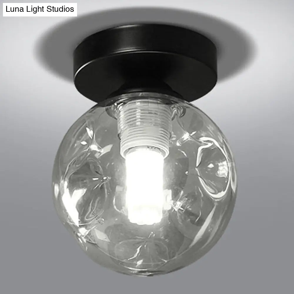 Modernist Glass Ceiling Flush Mount Light Fixture For Hallway Clear