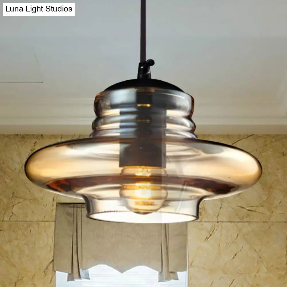 Modern Glass Pendant Light With Multiple Shapes And Colors Amber / Saucer