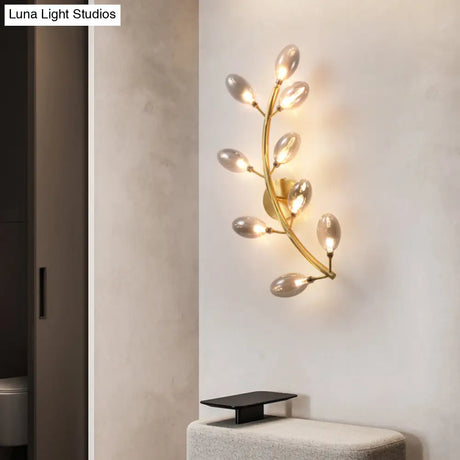 Modernist Gold Grape Wall Sconce Light - 9 Heads Metal Lamp Fixture For Bedside