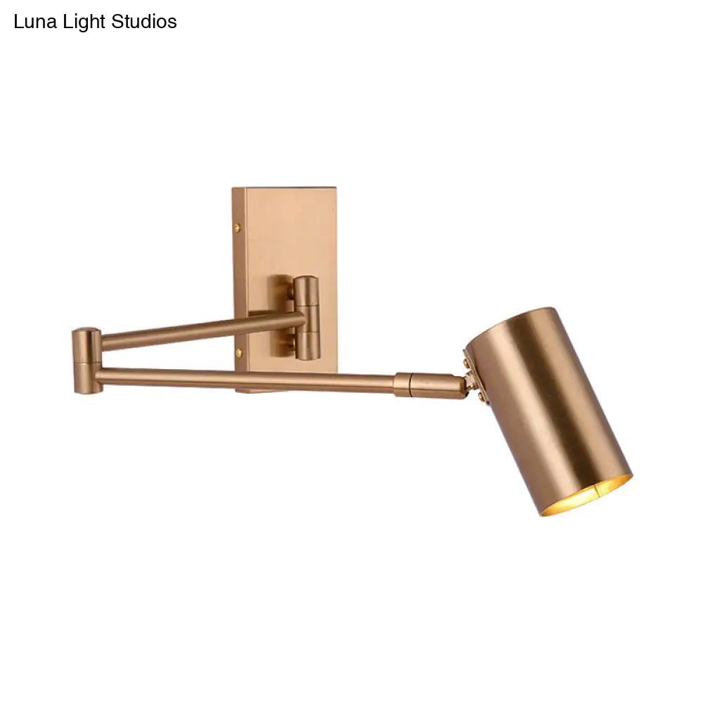 Modernist Gold Led Wall Sconce With Metal Shade - Bedroom Lighting