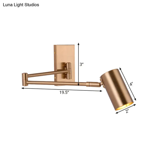 Modernist Gold Led Wall Sconce With Metal Shade - Bedroom Lighting