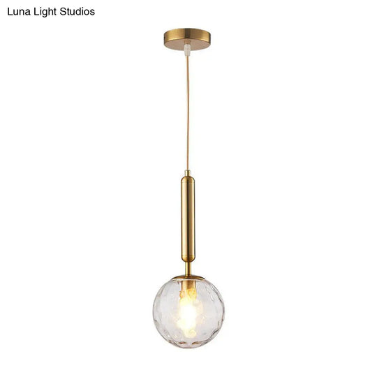 Modernist Hammer Glass Pendant Light - Stylish Hanging Ball Fixture For Restaurants