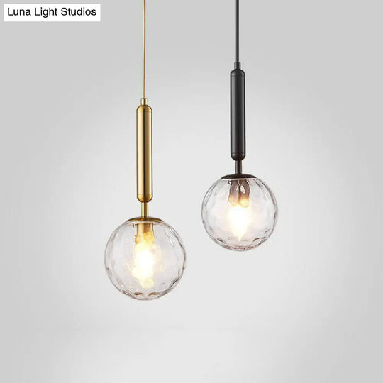 Modern Hammer Glass Pendant Light - Elegant Ball Shaped Hanging Fixture For Restaurants