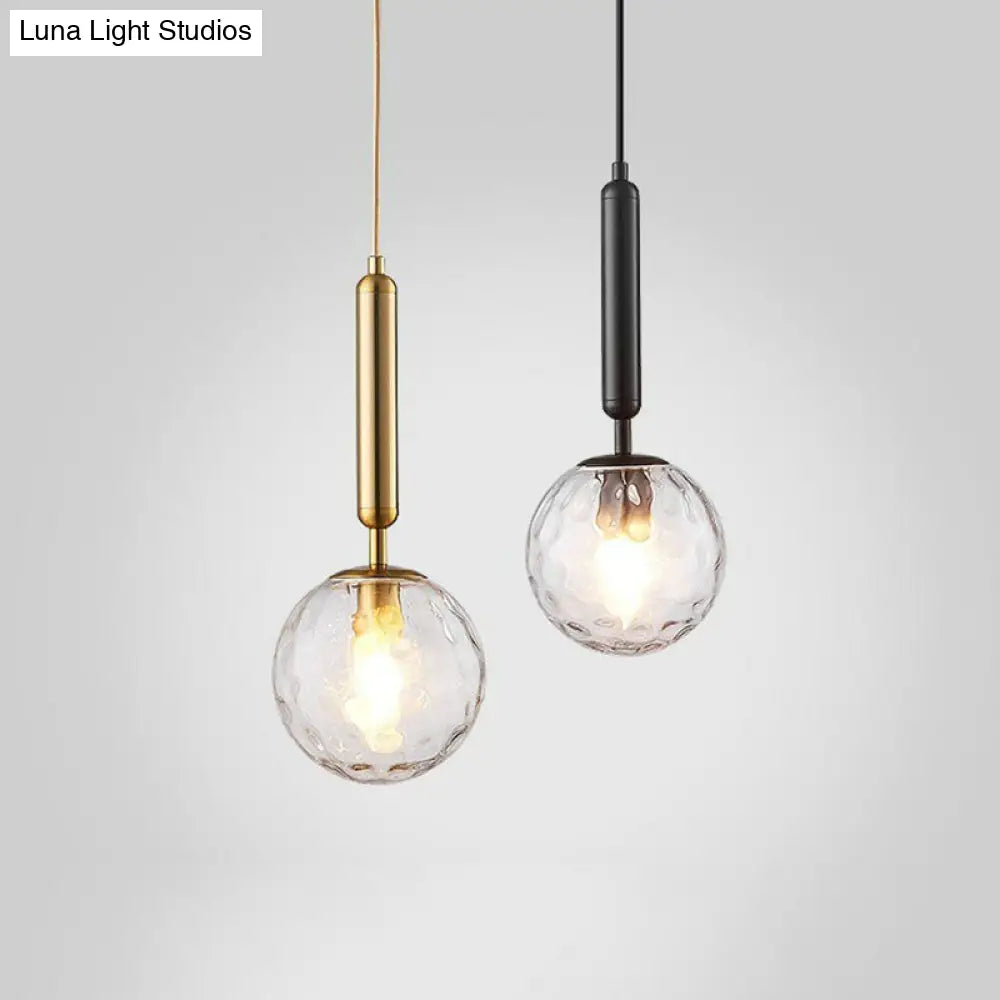 Modernist Hammer Glass Pendant Light - Stylish Hanging Ball Fixture For Restaurants