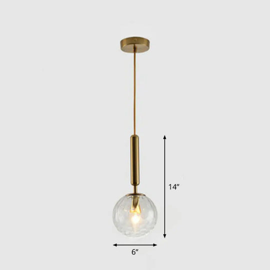 Modernist Hammer Glass Pendant Light - Stylish Hanging Ball Fixture For Restaurants Gold