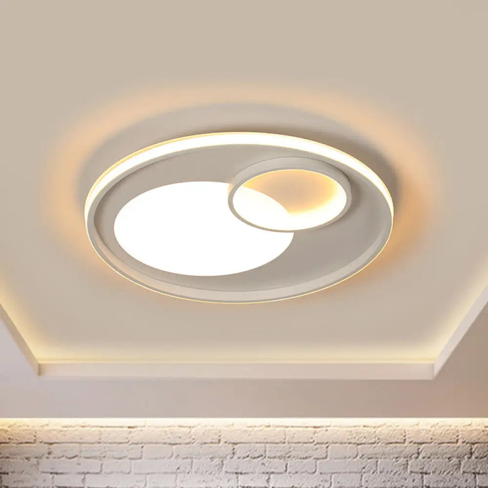 Modernist Led Acrylic Ceiling Light Fixture - 18’/21.5’ Diameter Warm/White Remote Control