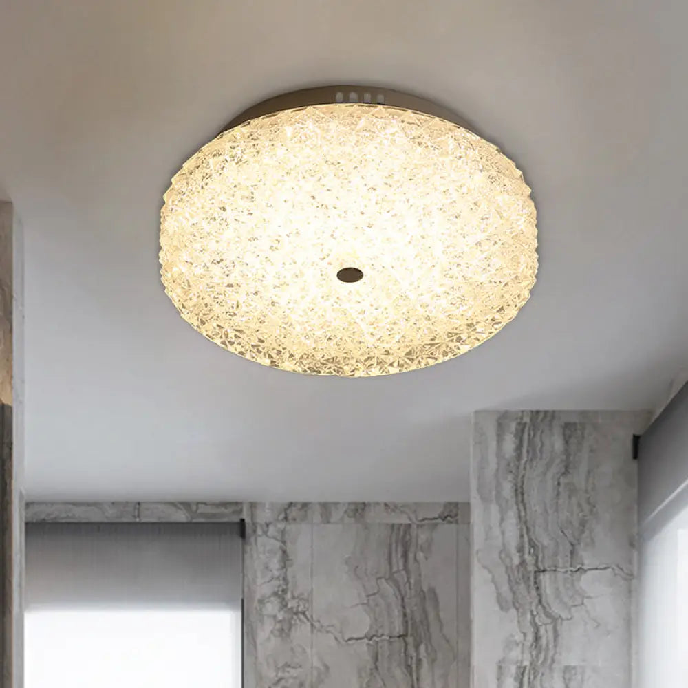 Modernist Led Crystal Flushmount Light For Corridor Ceiling Clear