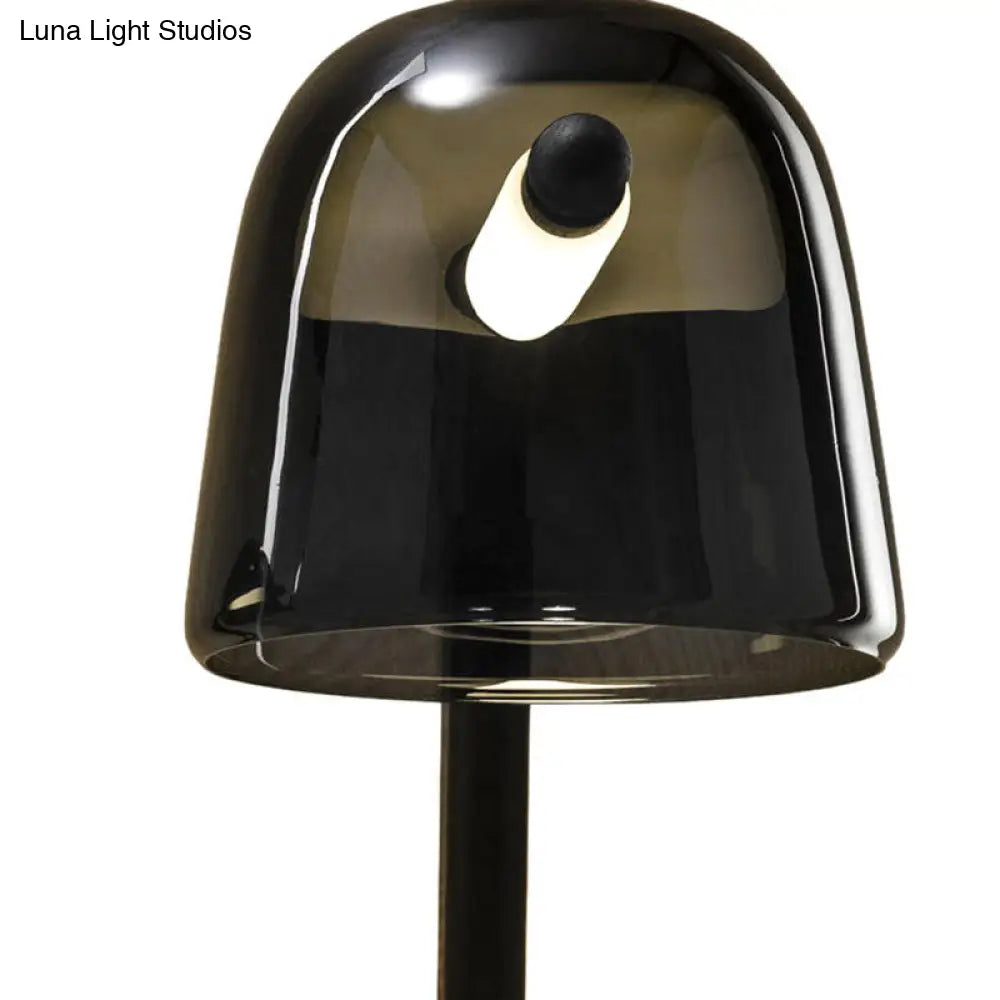 Modernist Led Dome Living Room Sconce Wall Lamp In White/Black Glass