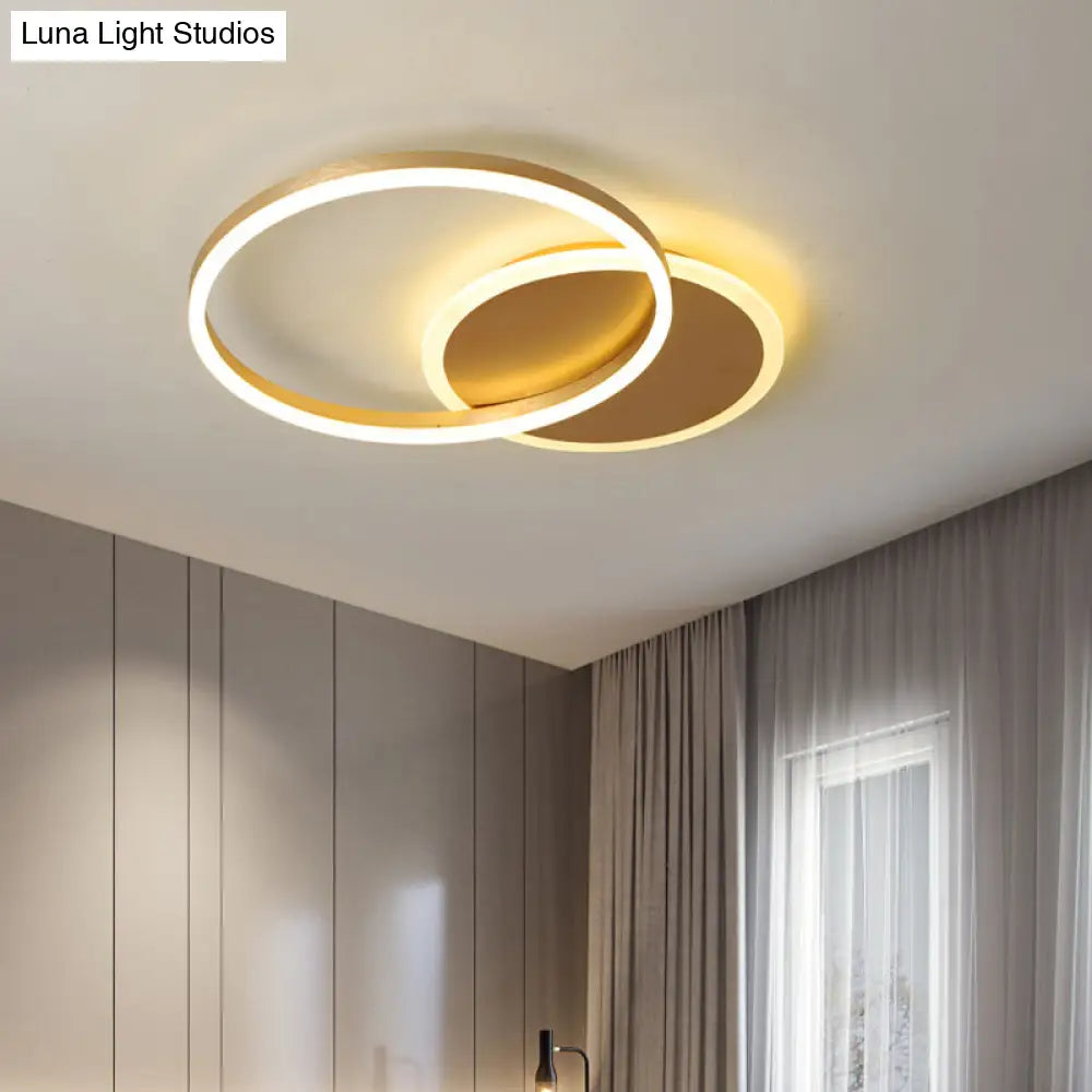 Modernist Led Flushmount Gold Hoop Ceiling Light Acrylic Shade Warm/White – 2/3/5-Head