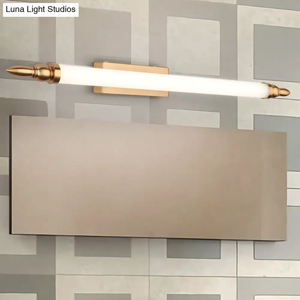 Modernist Led Gold Tube Metal Vanity Wall Lamp In Natural Light - 21.5/25.5/29.5 Wide