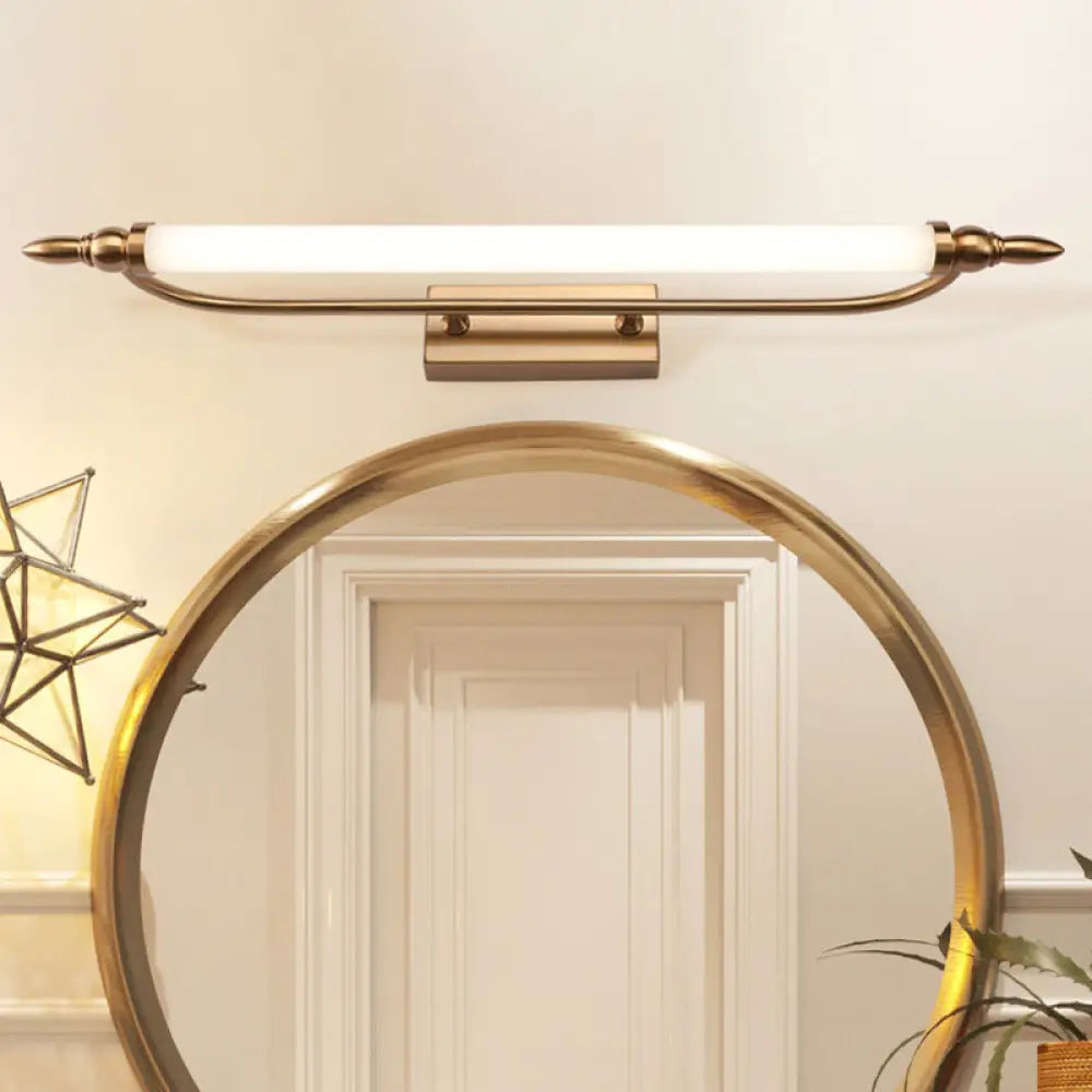 Modernist Led Gold Tube Metal Vanity Wall Lamp In Natural Light - 21.5/25.5/29.5 Wide / 21.5