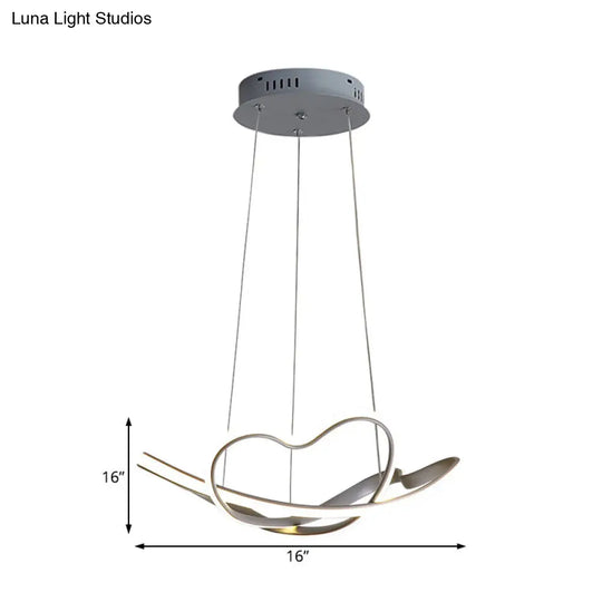 Modernist Led Hanging Light Kit - 16’/19.5’ Wide Grey Twisted Chandelier Lamp With Acrylic Leds