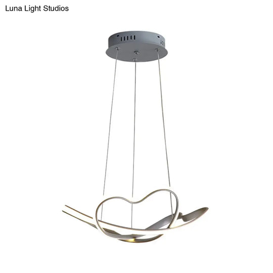 16/19.5 Wide Grey Twisted Chandelier Lamp - Modern Led Acrylic Hanging Light Kit In White/Warm