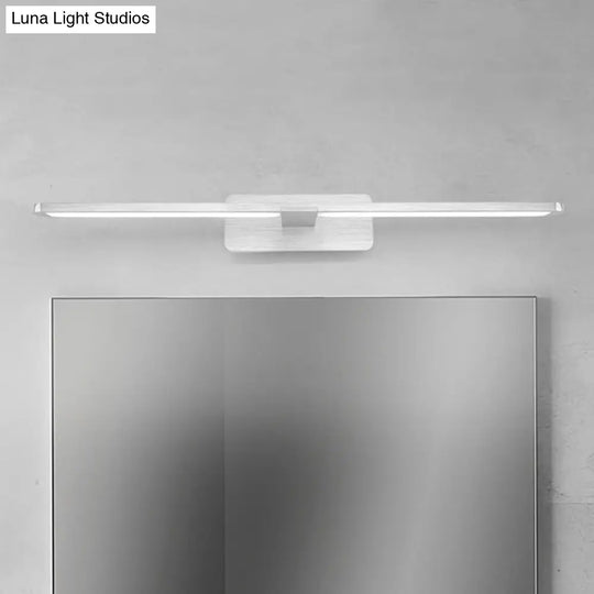 Modernist Led Metal Wall Sconce Lamp - White/Warm Light 19.5/23.5/34 Wide Silver/Nickel Finish