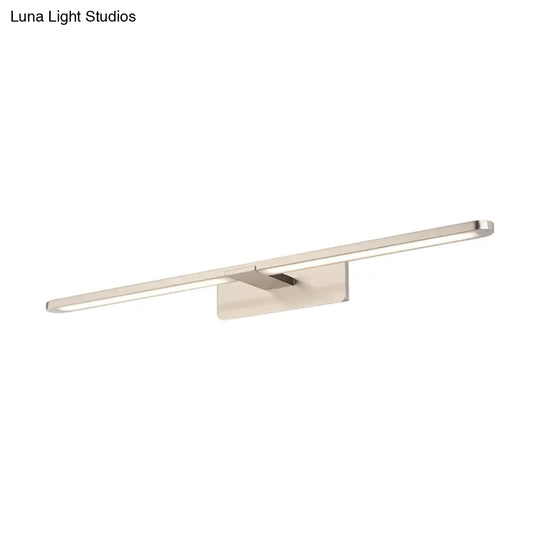 Modernist Led Metal Wall Sconce Lamp - White/Warm Light 19.5/23.5/34 Wide Silver/Nickel Finish