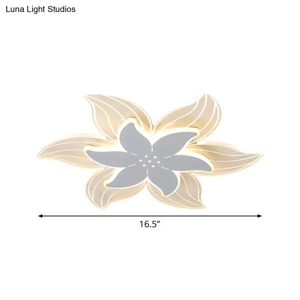 Modernist Led Starfish Ceiling Flush Mount Light Acrylic White Flushmount Warm/White 16.5’/20.5’ W