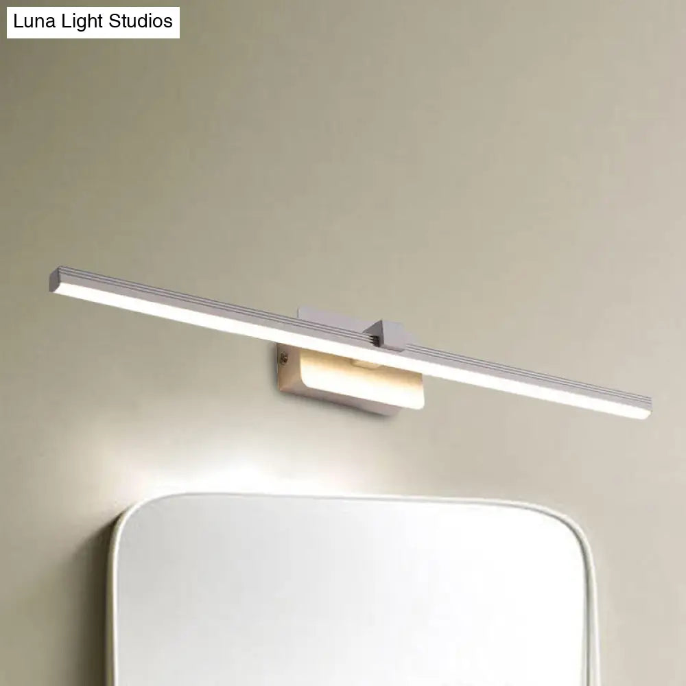 Modernist Led Vanity Light Fixture - Black/White Linear Design 16/19.5 Width Warm/White