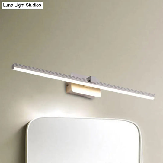 Modernist Led Vanity Light Fixture - Black/White Linear Design 16/19.5 Width Warm/White