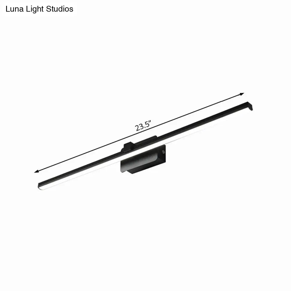 Modernist Led Vanity Light Fixture - Black/White Linear Design 16/19.5 Width Warm/White