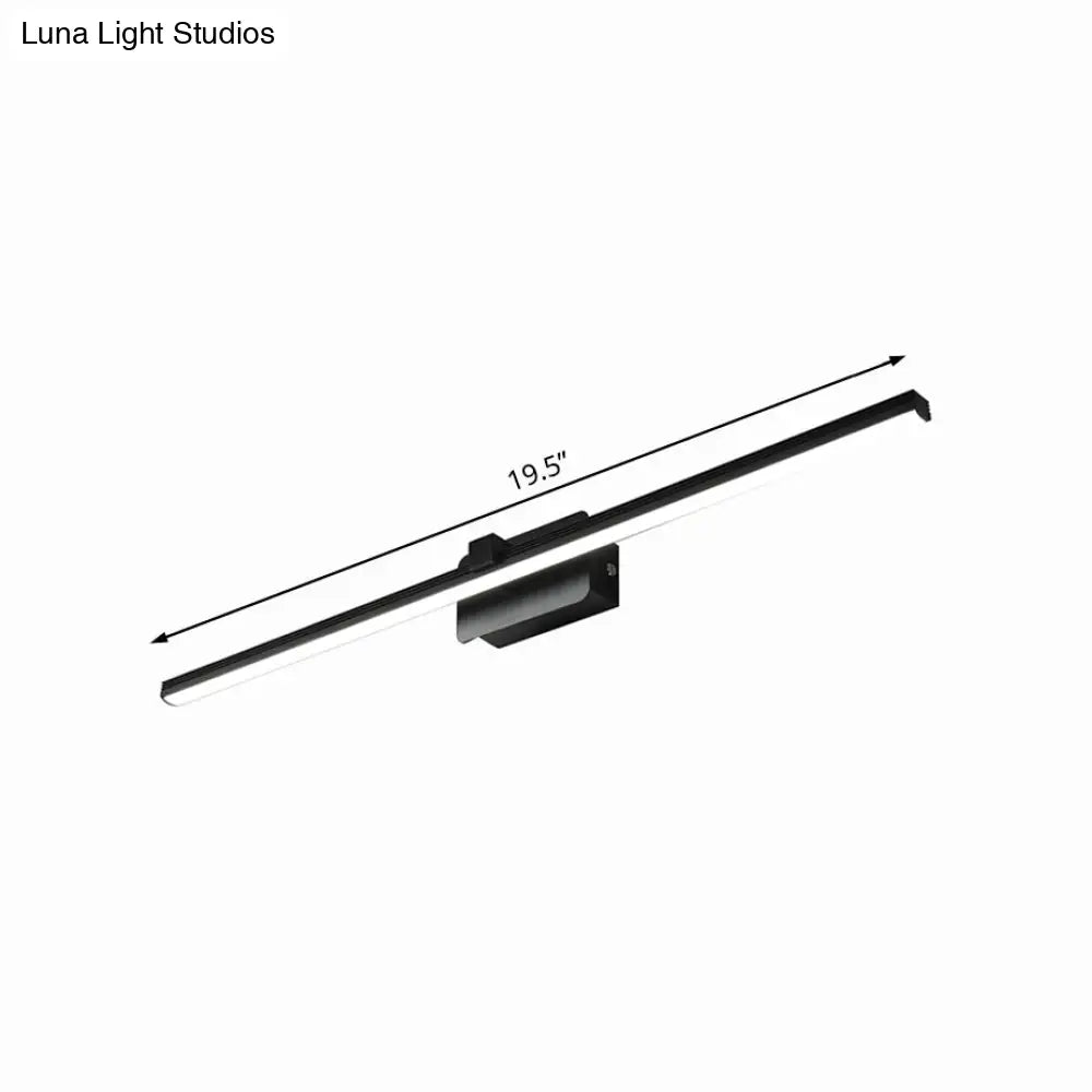 Modernist Led Vanity Light Fixture - Black/White Linear Design 16/19.5 Width Warm/White