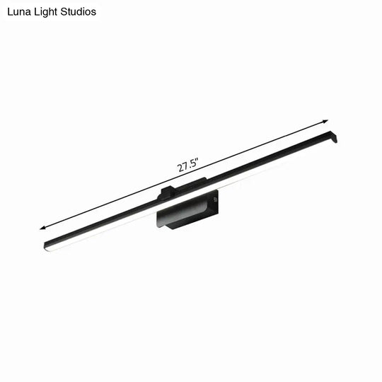 Modernist Led Vanity Light Fixture - Black/White Linear Design 16/19.5 Width Warm/White