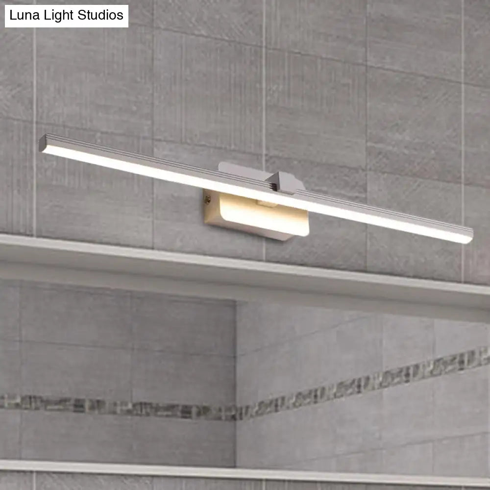 Modernist Led Vanity Light Fixture - Black/White Linear Design 16/19.5 Width Warm/White