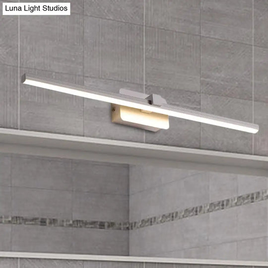 Modernist Led Vanity Light Fixture - Black/White Linear Design 16/19.5 Width Warm/White