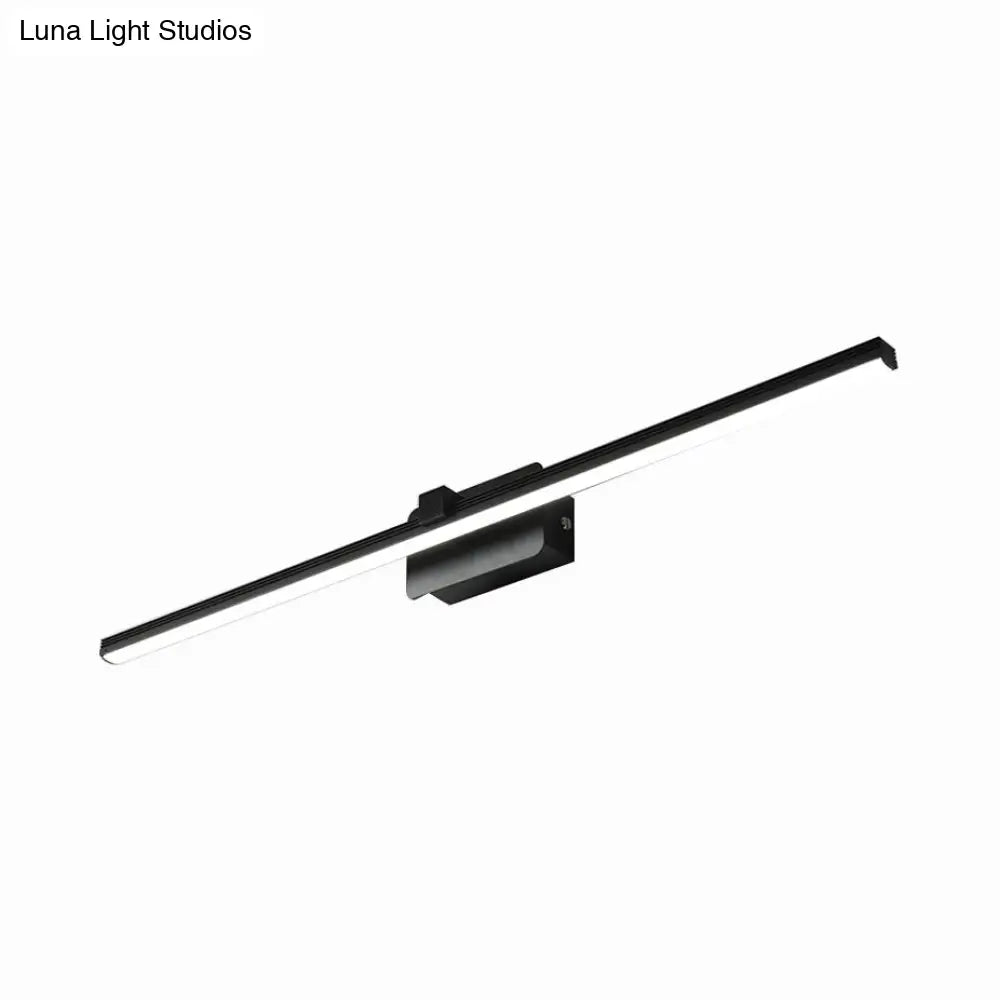 Modernist Led Vanity Light Fixture - Black/White Linear Design 16/19.5 Width Warm/White