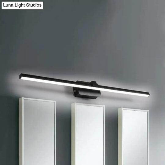 Modernist Led Vanity Light Fixture - Black/White Linear Design 16/19.5 Width Warm/White